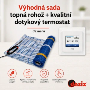 Sada topná rohož+termostat: HM 150 1m2 + TREO H TOUCH 225 (MCD5-1999)